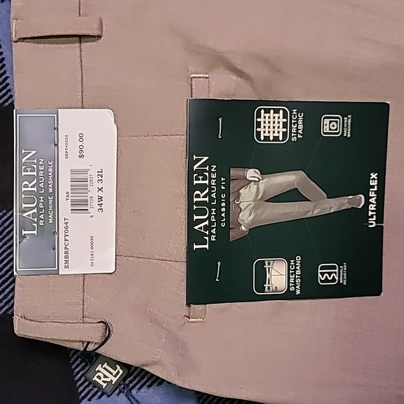 New With Tags. Lauren Ralph Lauren. Ultraflex slacks. Men's size w34 l32 - Picture 2 of 15